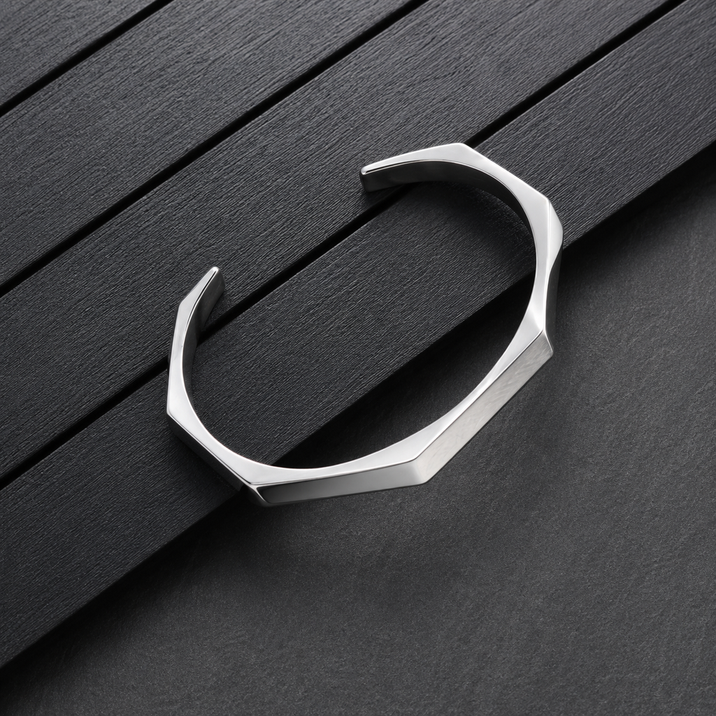 Titan Edge Silver Cuff Bracelet