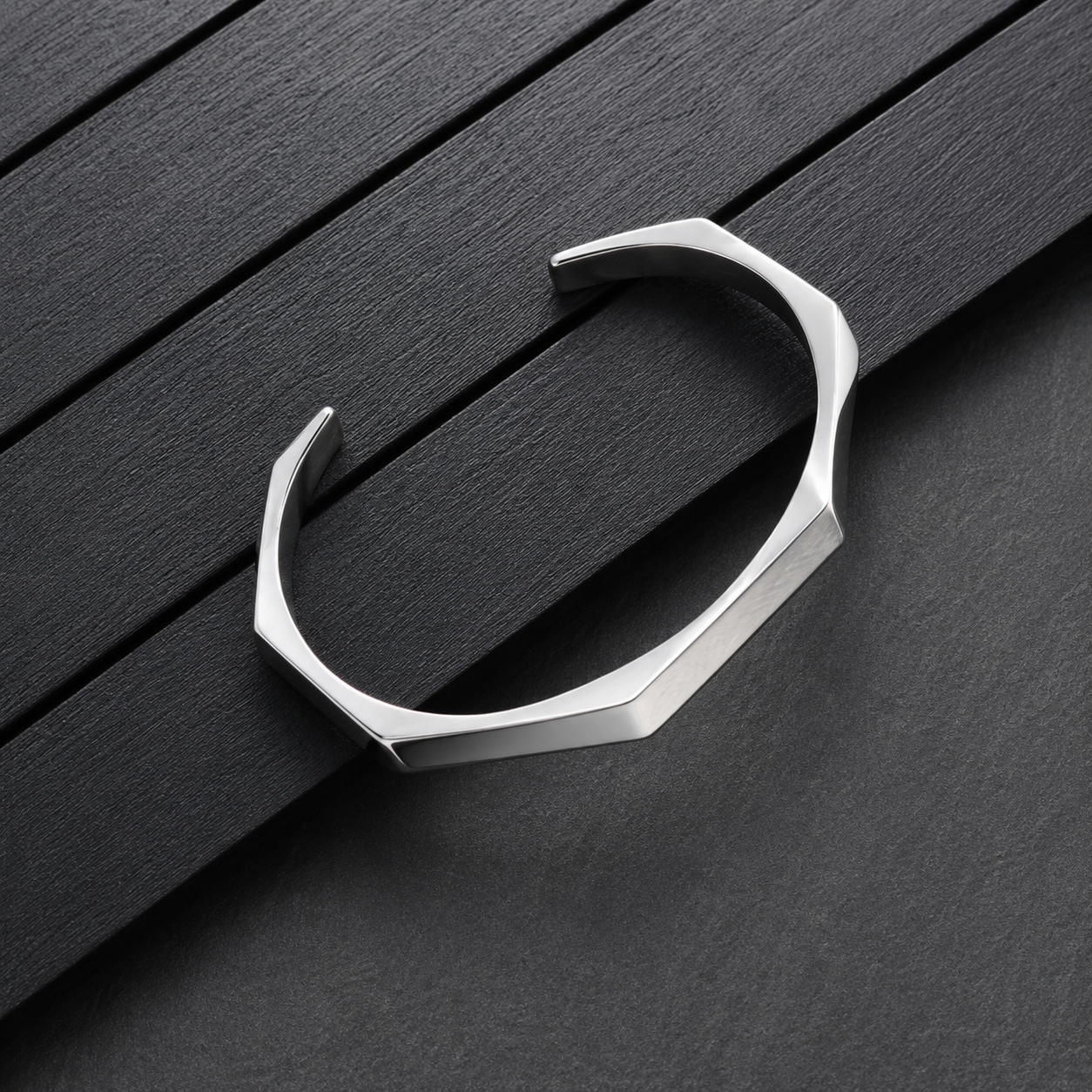 Titan Edge Silver Cuff Bracelet