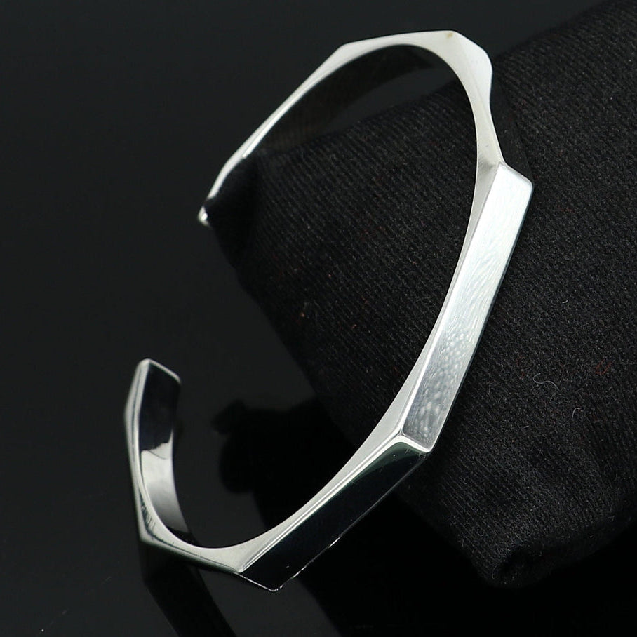 Titan Edge Silver Cuff Bracelet